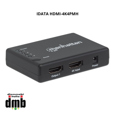 TECHLY - IDATA HDMI-4K4PMH - Splitter HDMI 4K UHD 3D con LED 4 vie