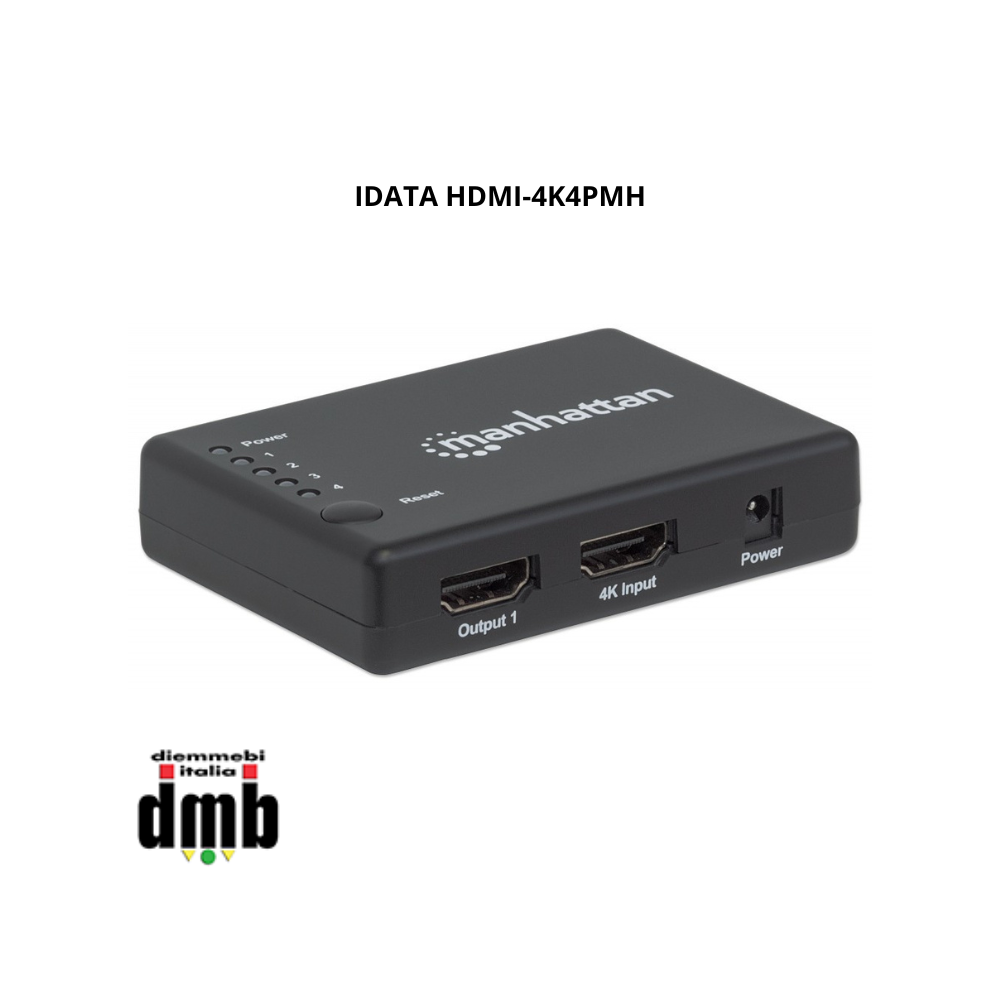 TECHLY - IDATA HDMI-4K4PMH - Splitter HDMI 4K UHD 3D con LED 4 vie