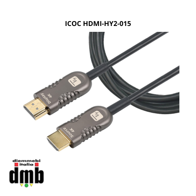 TECHLY - ICOC HDMI-HY2-015 - Cavo HDMI™ 2.0 4K Ultra HD Attivo in Fibra Ottica HDMI™ A/A M/M 15m