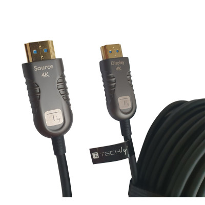 TECHLY - ICOC HDMI-HY2-015 - Cavo HDMI™ 2.0 4K Ultra HD Attivo in Fibra Ottica HDMI™ A/A M/M 15m