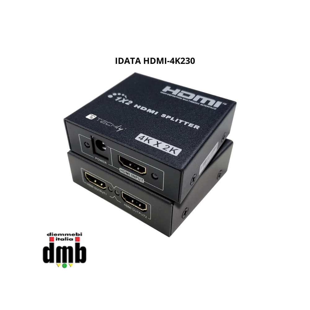 TECHLY - IDATA HDMI-4K230 - Splitter HDMI 4K UHD 3D a 2 vie