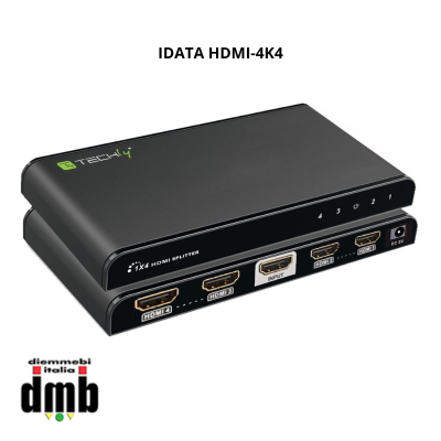 TECHLY - IDATA HDMI-4K4 - Splitter HDMI 4K UHD 3D con LED 4 vie