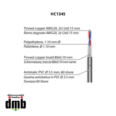 PROAUDIO - HC1345BK - Matassa da 100m - Cavo schermato bilanciato di altissima qualità