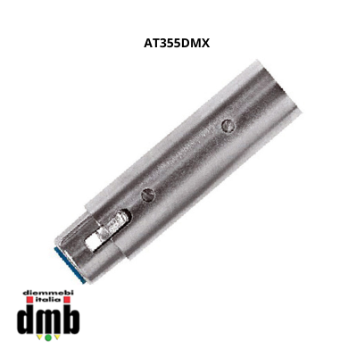 PROEL - AT355DMX - Adattatore in metallo per cavi DMX: presa XLR 5 poli / spina XLR 3 poli