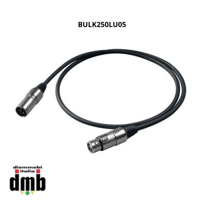 PROEL - BULK250LU05 - Cavo professionale bilanciato con connessioni presa volante XLR 3P