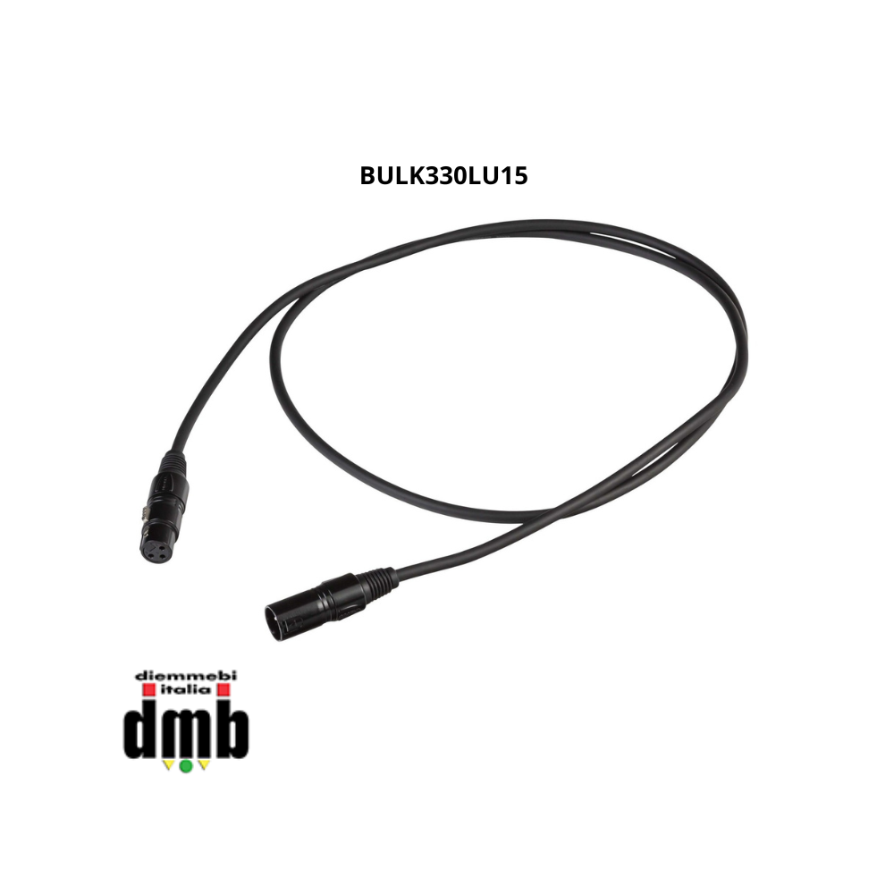 PROEL - BULK330LU15 - Cavo DMX per segnale DMX512 con connessioni presa volante XLR 3P PROEL