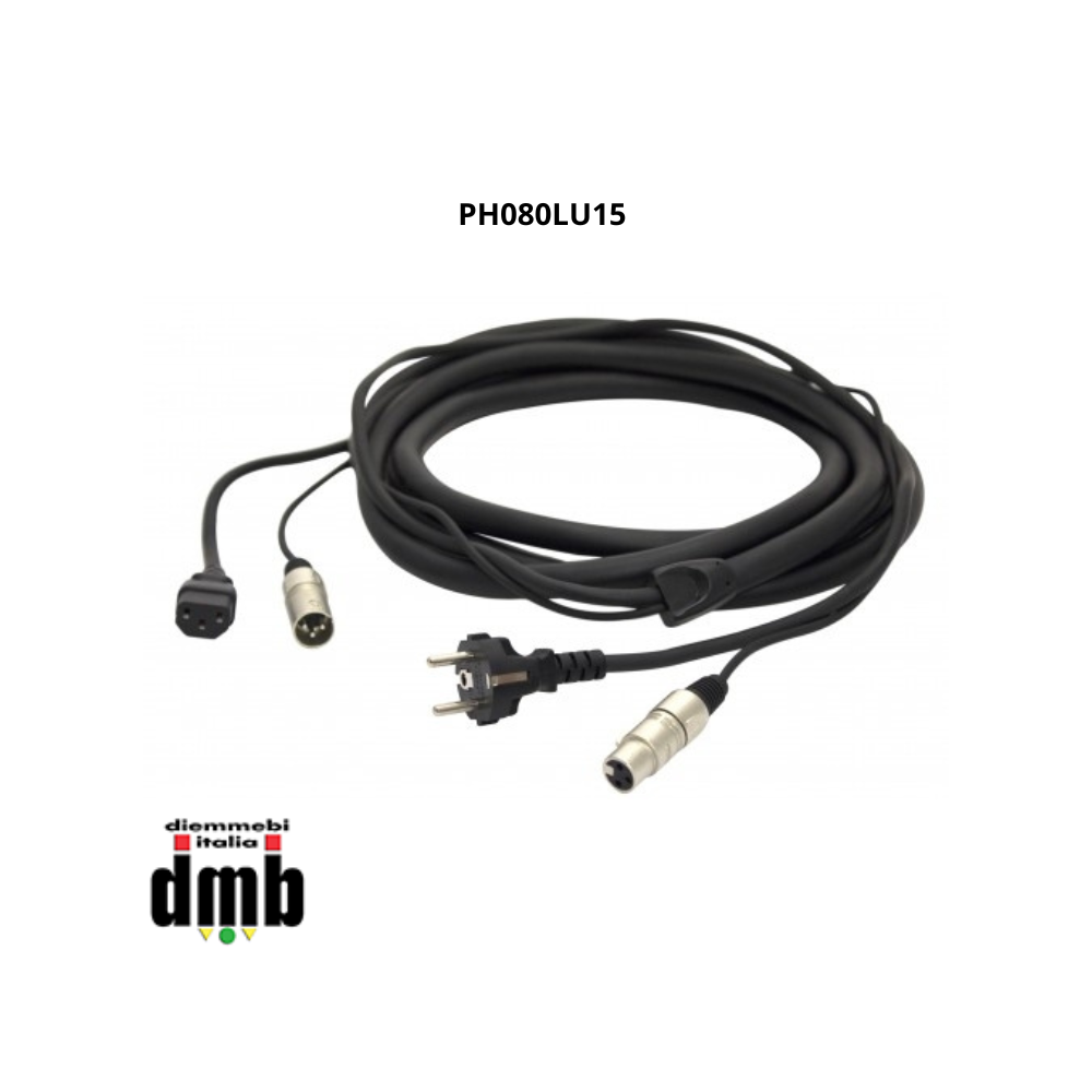 PROEL - PH080LU15 - Cavo professionale per diffusori acustici attivi e dispositivi luci DMX da 15 m