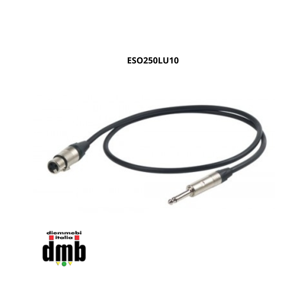 PROEL - ESO250LU10 - Cavo professionale esoterico con connessioni jack mono Neutrik Ø 6.3 mm