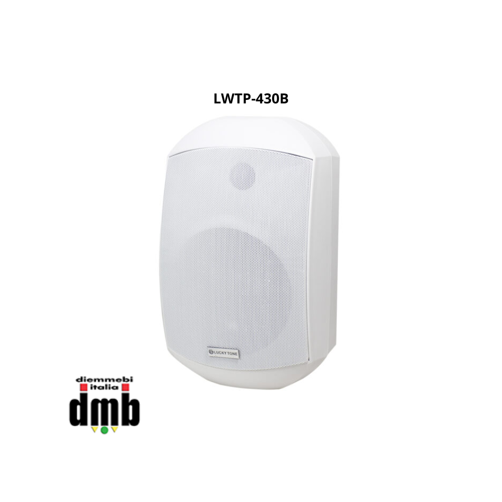 LUCKY TONE - LWTP-430W/B - Diﬀusore a 2 vie da parete IP56 - Woofer 4"