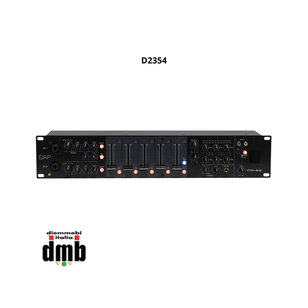 DAP AUDIO - D2354 - mixer BT da installazione a 7 canali 2U