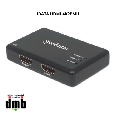 Manhattan - IDATA HDMI-4K2PMH - Splitter HDMI 4K UHD 3D con LED 2 vie