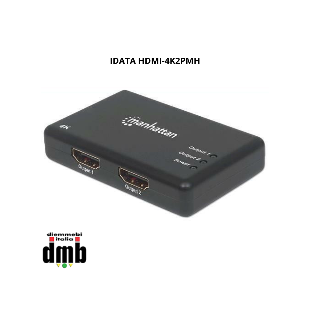 Manhattan - IDATA HDMI-4K2PMH - Splitter HDMI 4K UHD 3D con LED 2 vie