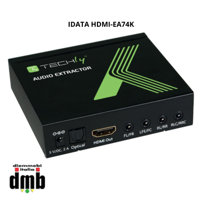 TECHLY - IDATA HDMI-EA74K - Estrattore Audio LPCM 7.1 da HDMI 4K UHD 3D