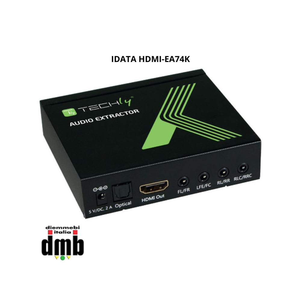 TECHLY - IDATA HDMI-EA74K - Estrattore Audio LPCM 7.1 da HDMI 4K UHD 3D