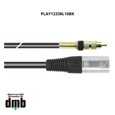 PLAY12338L10BK CAVO AUDIO SBILANCIATO RCA MASCHIO- CANNON MASCHIO 3 POLI