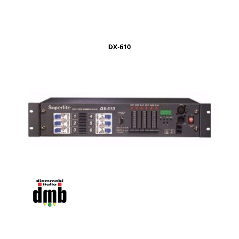 SUPERLITE - DX-610 - Dimmer DMX 6 canali da 10A (2000w) per canale