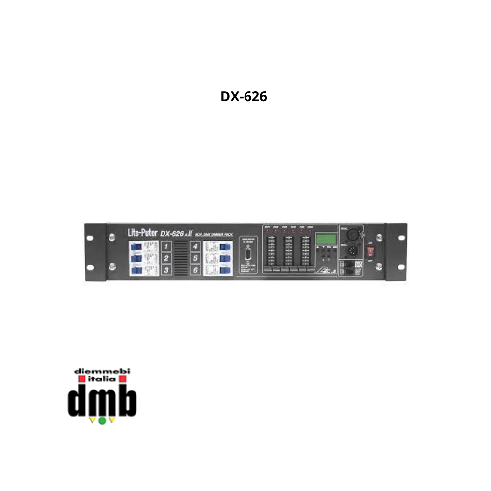 SUPERLITE - DX-626 - Dimmer DMX 6 canali da 15A (3000W) per canale