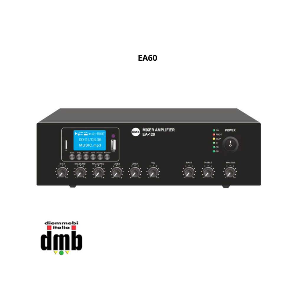 CMX - EA60 - Mixer ampliﬁcatore da tavolo 60W