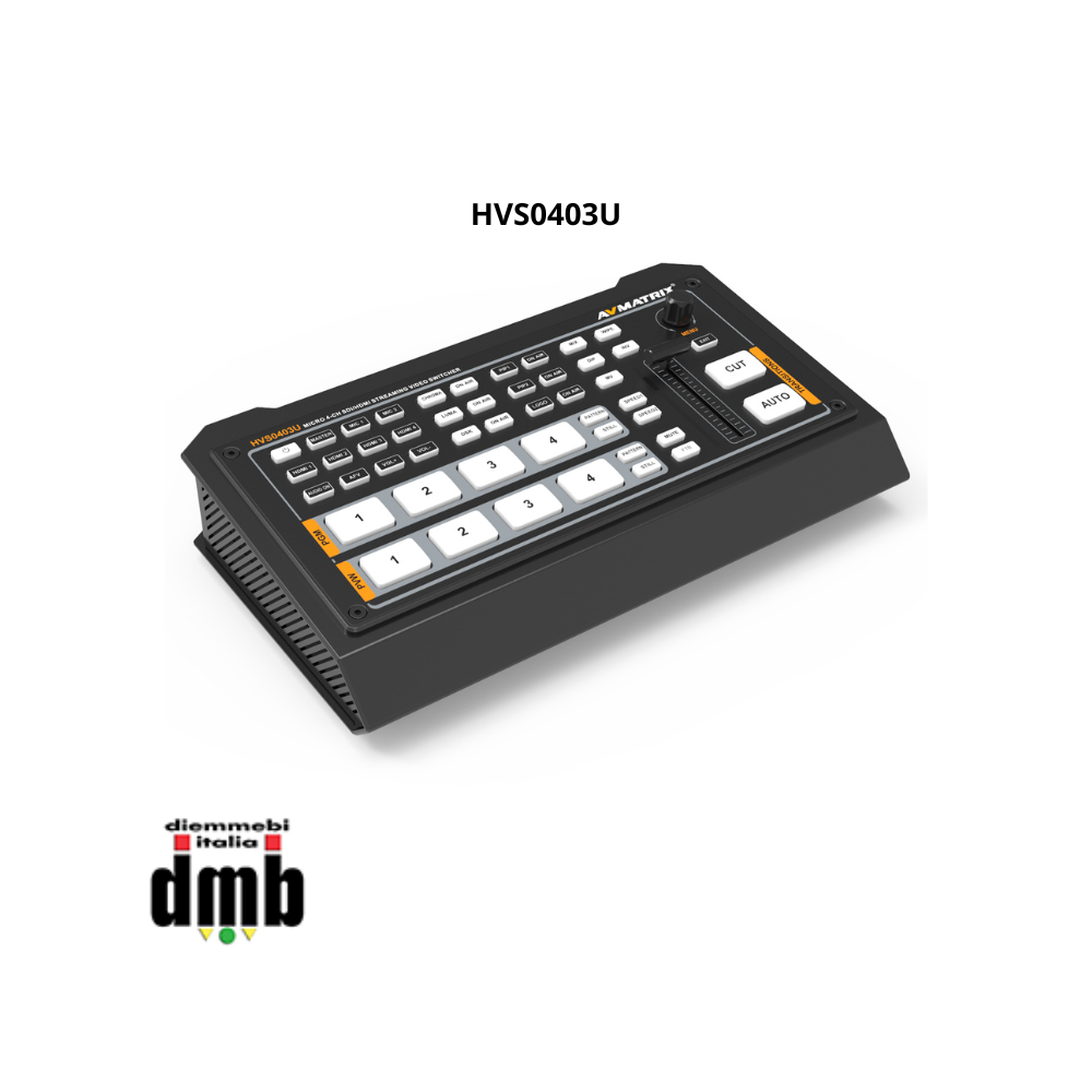 AV Matrix - HVS0403U - Streaming Video Switcher Mini 4 Canali HDMI/SDI