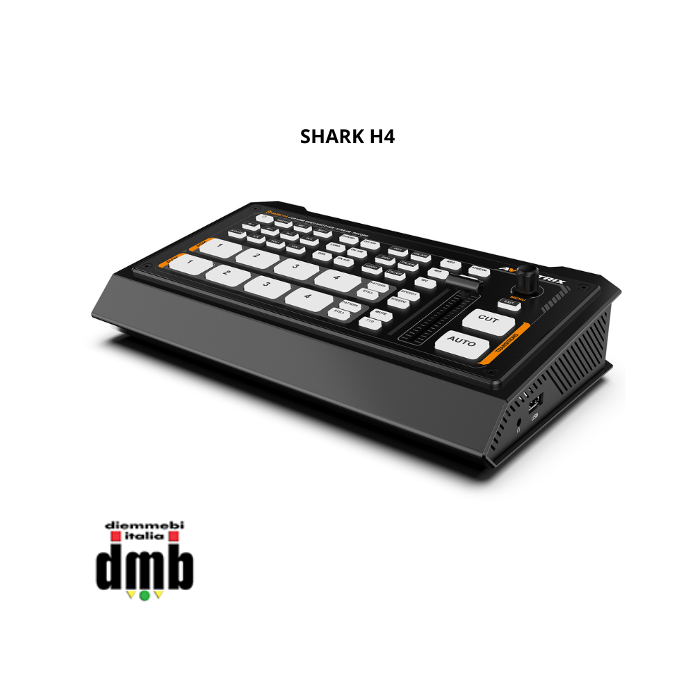 AV Matrix - SHARK H4 - Streaming Video Switcher 4 Canali HDMI - Recorder USB/SDCard