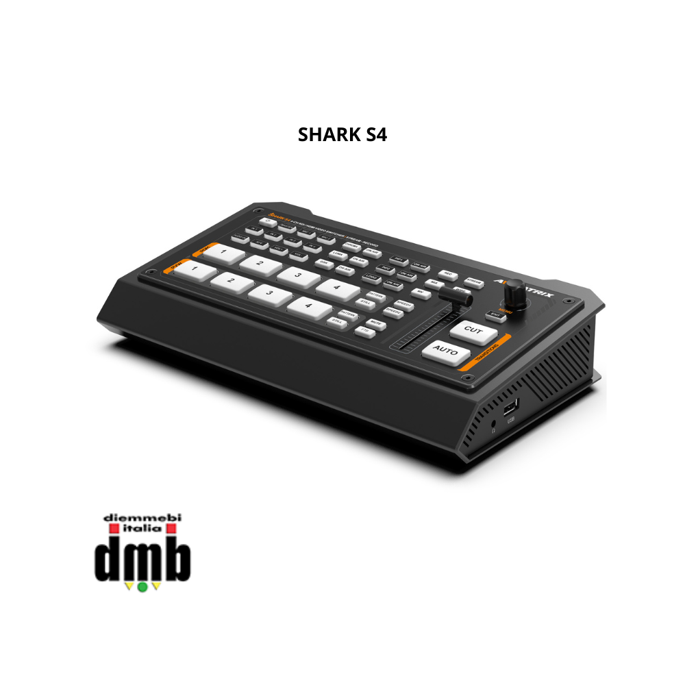 AV Matrix - SHARK S4 - Streaming Video Switcher 2 Canali HDMI 2 Canali SDI - Recorder USB/SDCard