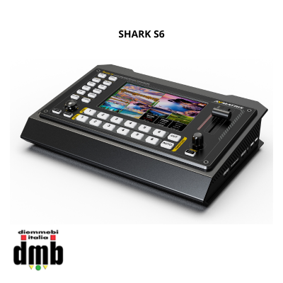 AV Matrix - SHARK S6 - Streaming Video Switcher 6 Canali HDMI/SDI - Schermo Multiview incorporato da 5" - Recorder USB/SDCard