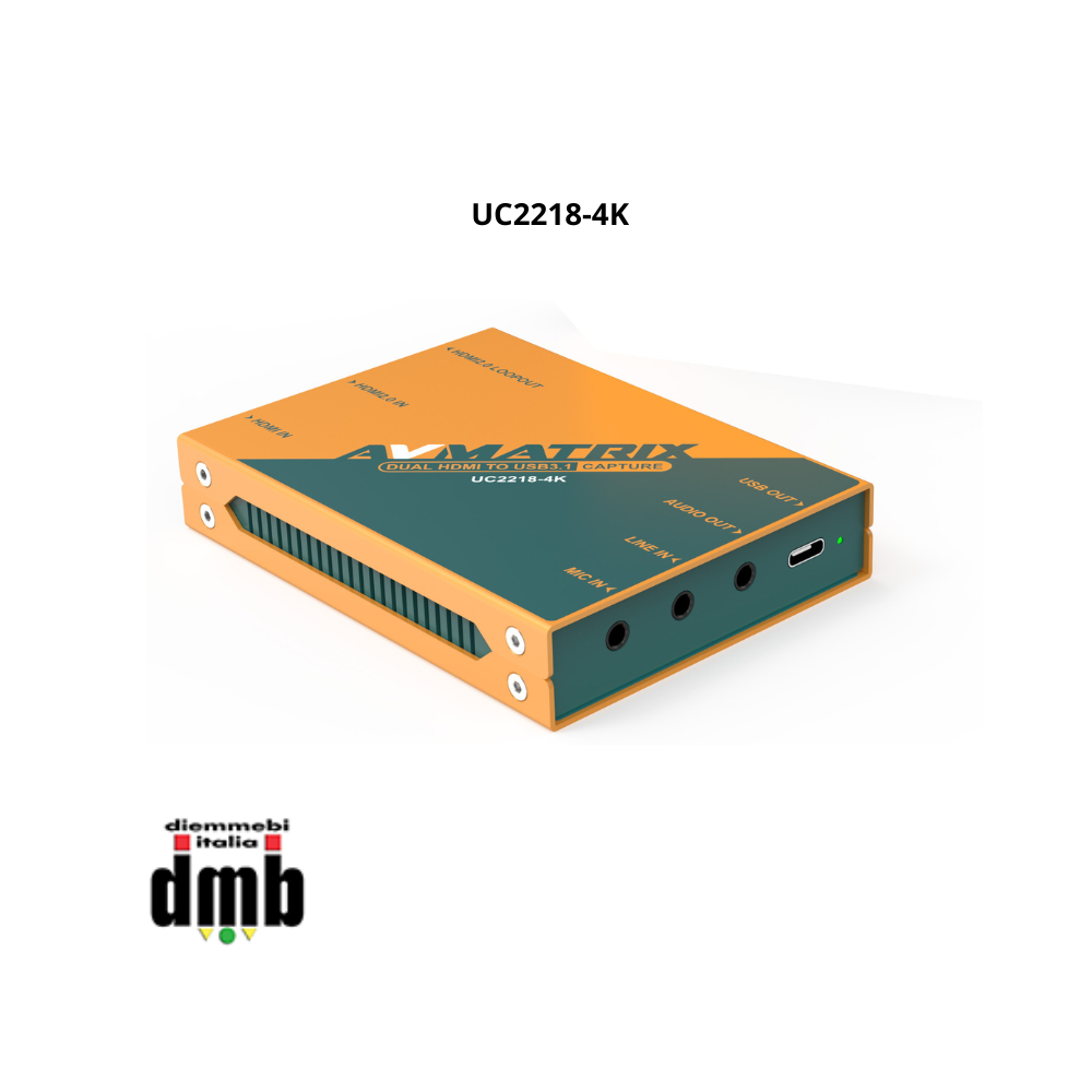 AV Matrix - UC2218-4K - Scheda di acquisizione Doppio Ingresso HDMI 4K a USB