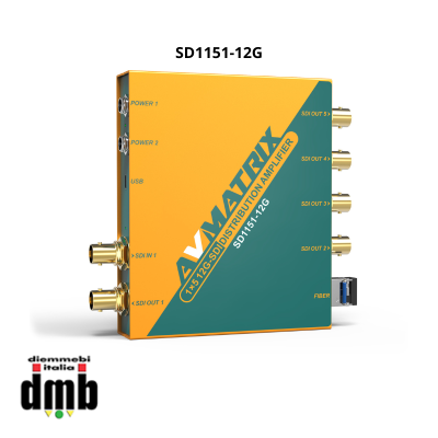 AV Matrix - SD1151-12G - Distributore e ampliﬁcatore di segnale 12G-SDI 1×5 con Reclocking