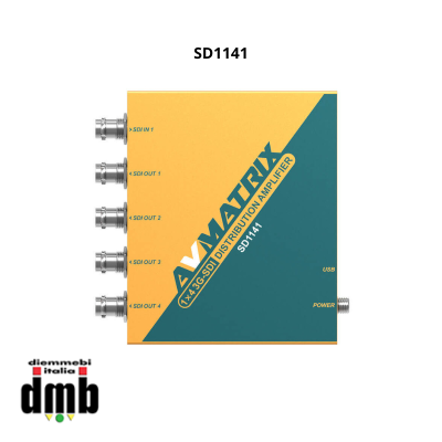 AV Matrix - SD1141-12G - Distributore Ampliﬁcatore 4 Canali SDI