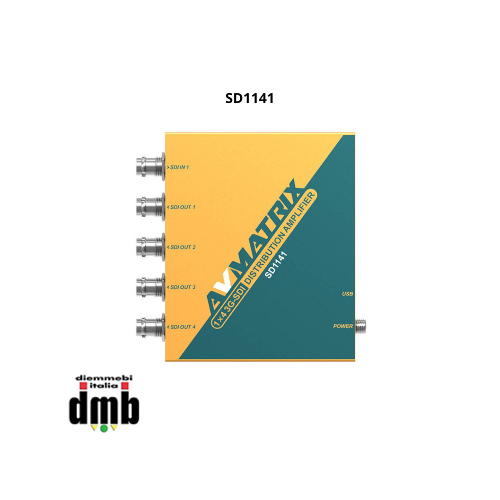 AV Matrix - SD1141-12G - Distributore Ampliﬁcatore 4 Canali SDI