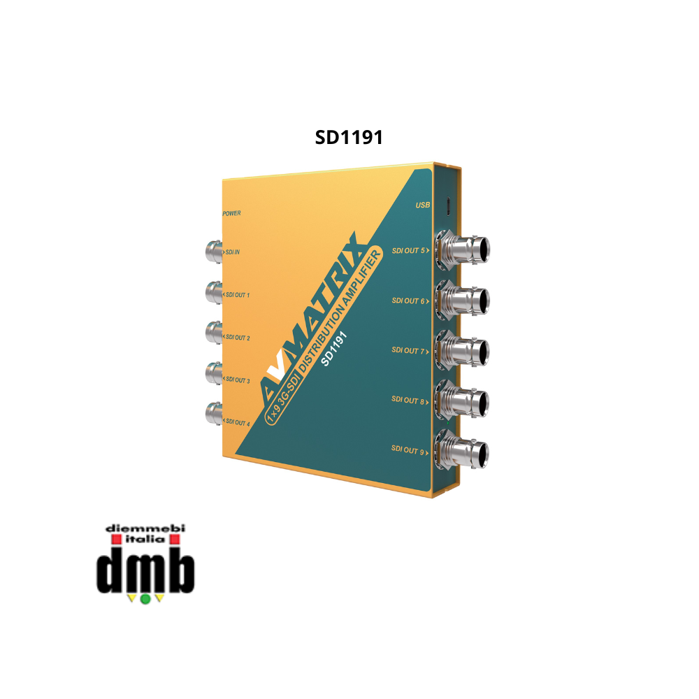 AV Matrix - SD1191 - Distributore Ampliﬁcatore 9 Canali SDI