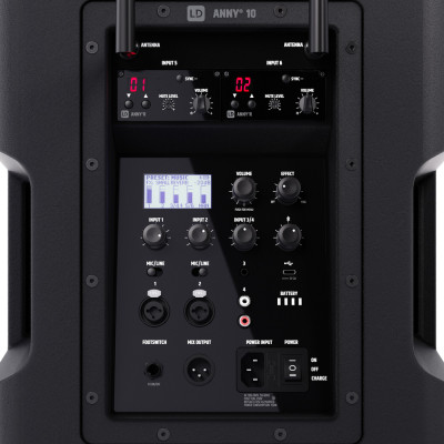 LD SYSTEMS - ANNY 10 HHD 2 B8 - Altoparlante PA Bluetooth da 10" con batteria ricaricabile, mixer e 2 radiomicrofoni