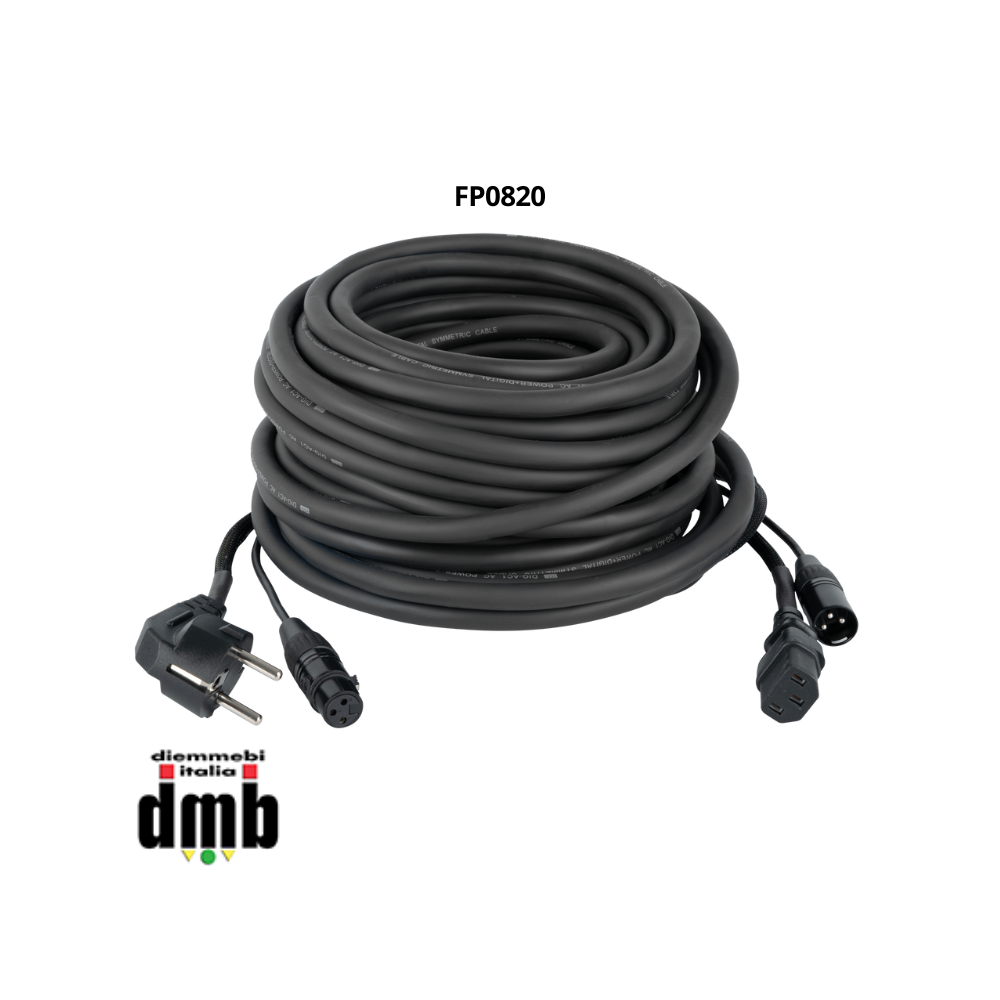 DAP AUDIO - FP0820 - Cavo di alimentazione/segnale AUDIO da 20 m con Schuko/XLR F - IEC/XLR M - Audio / Power