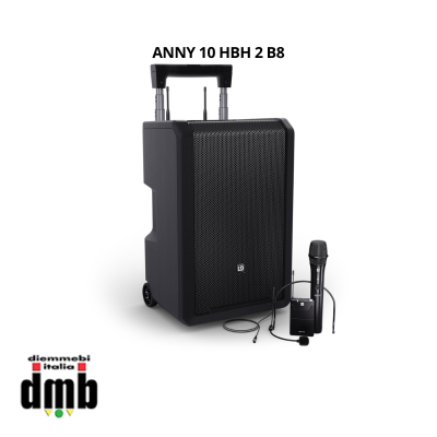 LD SYSTEMS - ANNY 10 HBH 2 B8 - Altoparlante PA Bluetooth da 10″ con batteria, mixer, 1 radiomicrofono e 1 archetto, bodypack