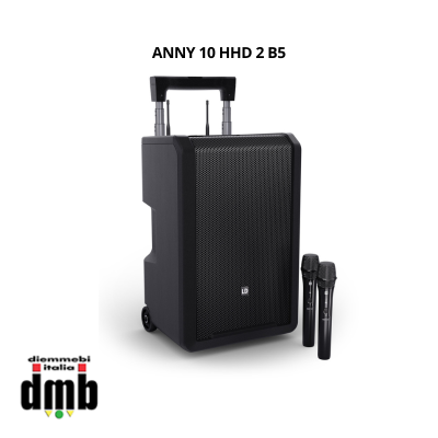 LD SYSTEMS - ANNY 10 HHD 2 B5 - Altoparlante PA Bluetooth da 10" con batteria ricaricabile, mixer e 2 radiomicrofoni