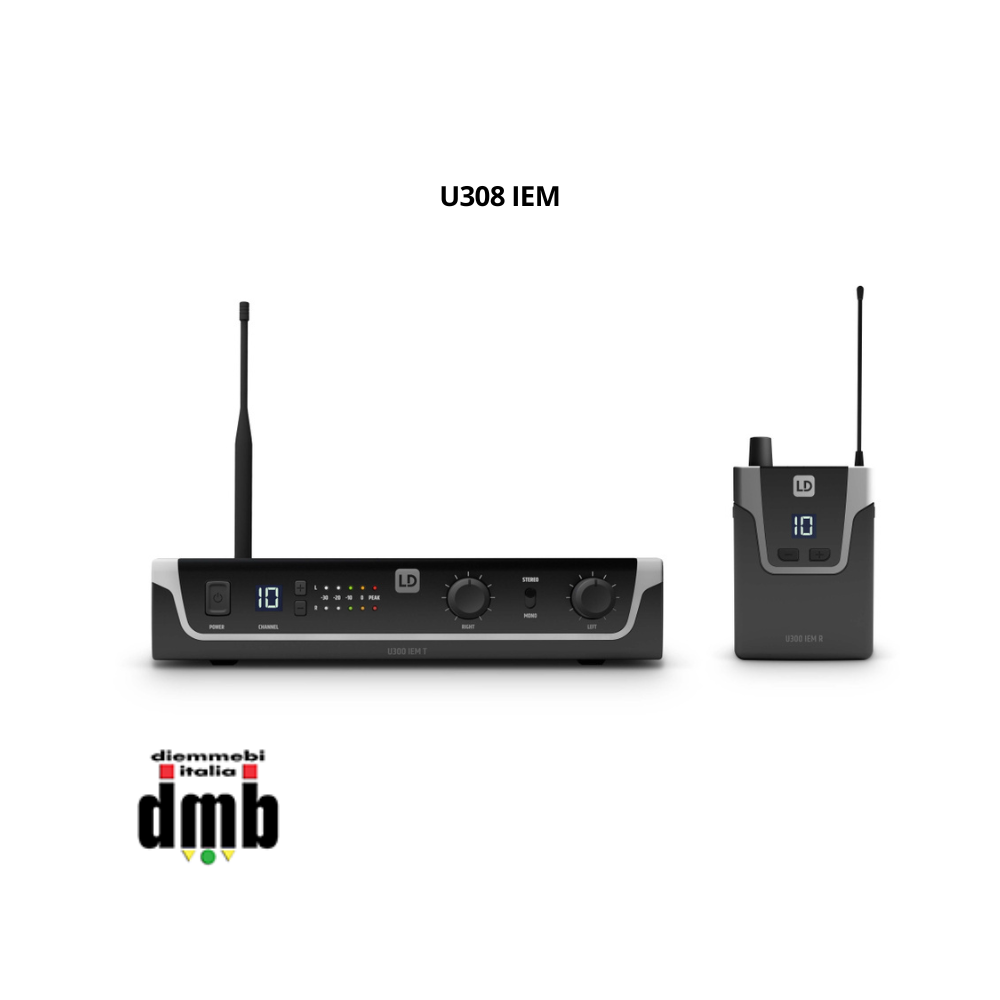 LD Systems - U308 IEM - Sistema di monitoraggio in-ear - 863 - 865 MHz + 823 - 832 MHz