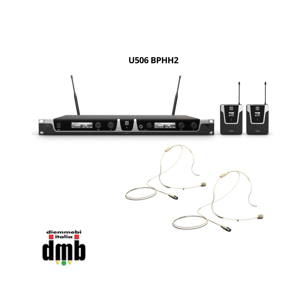 LD Systems - U506 BPHH2 - Sistema per Radiomicrofono con Bodypack e Headset color beige