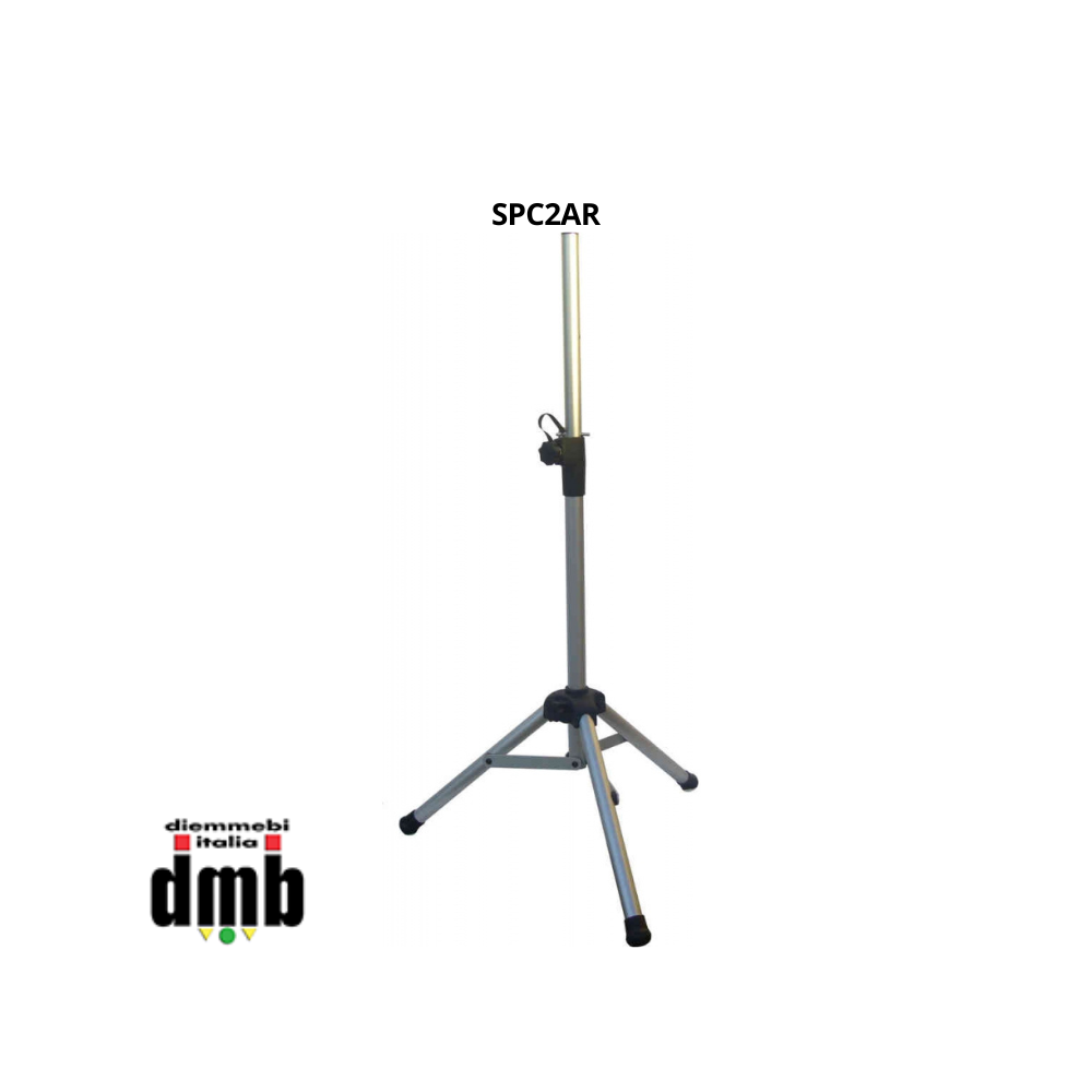 MD ITALY - SPC2AR - Supporto nano professionale in alluminio per casse,Base 66 cm. Altezza regolabile da 102 a 150 cm.
