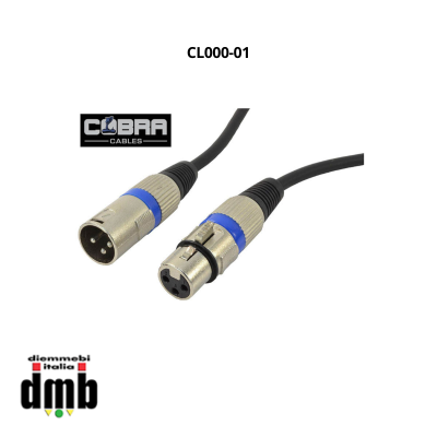 COBRA - CL000-01 - Cavo XLR M- XLR F 1m