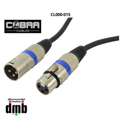 COBRA - CL000-015 - Cavo XLR M- XLR F 1,5 m