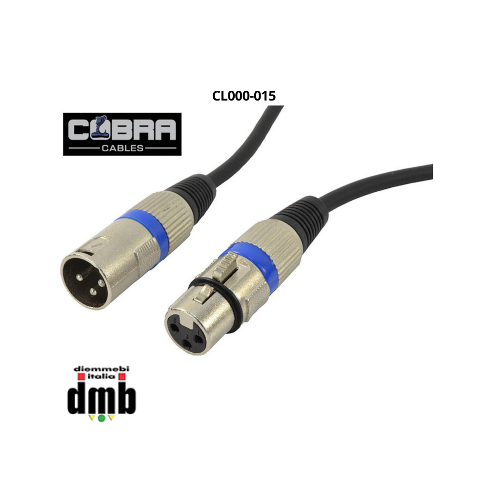 COBRA - CL000-015 - Cavo XLR M- XLR F 1,5 m