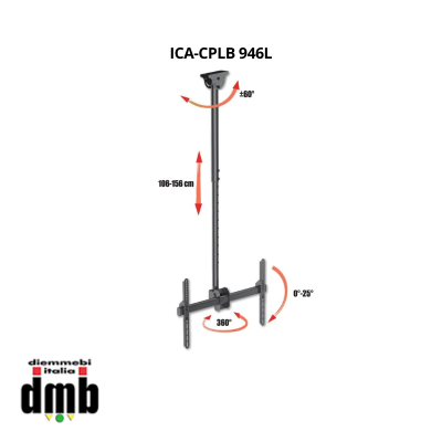 TECHLY - ICA-CPLB 946L - Supporto Telescopico Lungo a Soffitto per TV LED LCD 37-70"