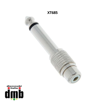 SINEXTESIS - XT685 - Adattatore Spina Jack 6,3 mm (M) - Presa RCA (F) in Metallo