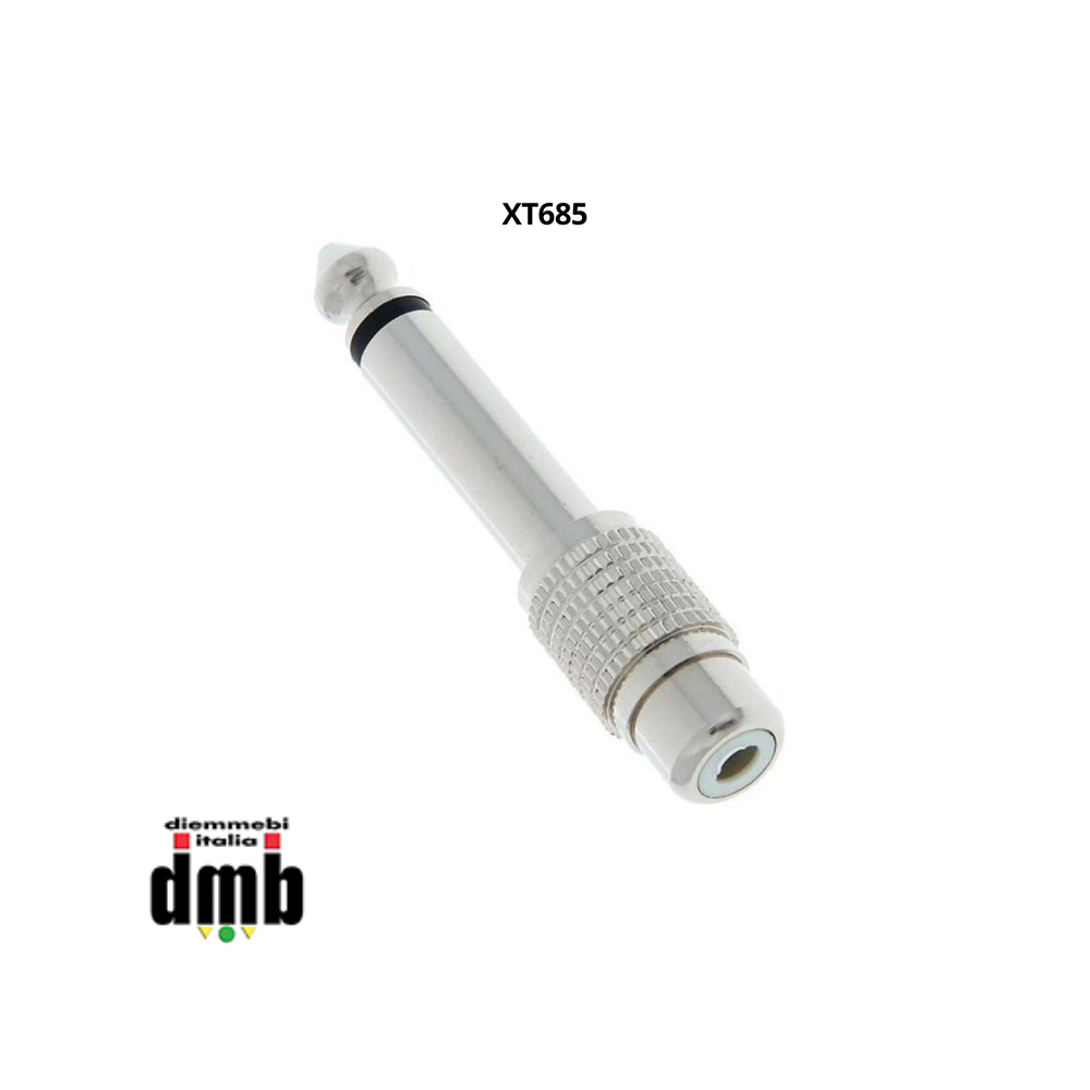 SINEXTESIS - XT685 - Adattatore Spina Jack 6,3 mm (M) - Presa RCA (F) in Metallo