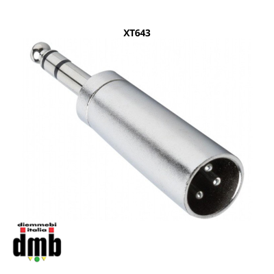 SINEXTESIS - XT643 - Adattatore Presa XLR (M) a Spina Jack ø 6,3 mm. Bilanciato (M)