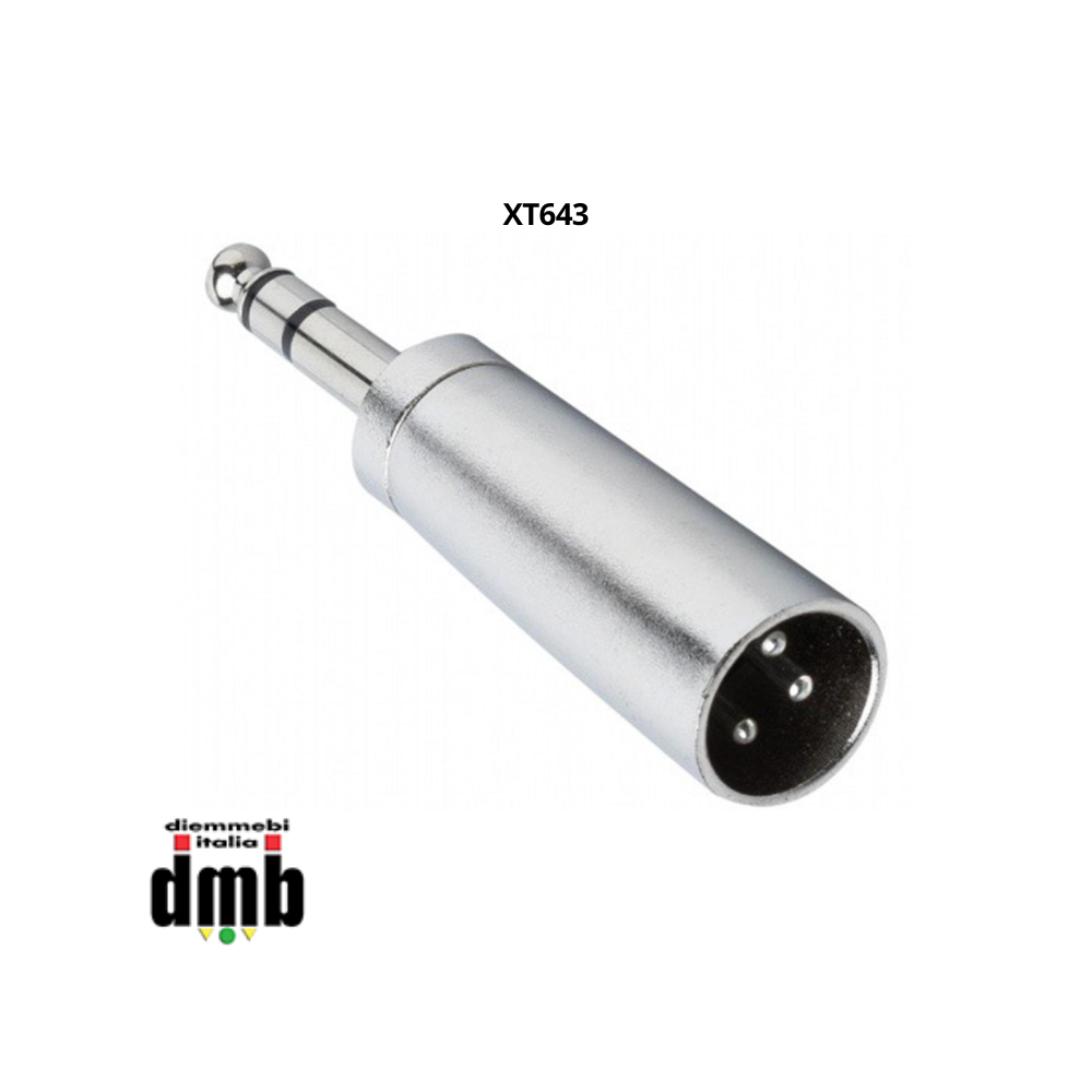 SINEXTESIS - XT643 - Adattatore Presa XLR (M) a Spina Jack ø 6,3 mm. Bilanciato (M)