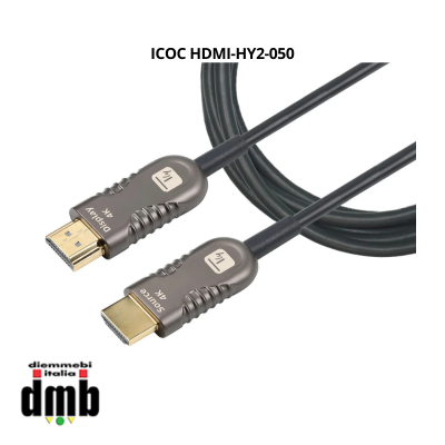 TECHLY - ICOC HDMI-HY2-050 - Cavo HDMI™ 2.0 4K Ultra HD Attivo in Fibra Ottica HDMI™ A/A M/M 50m