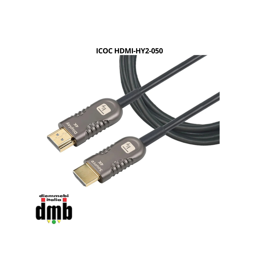 TECHLY - ICOC HDMI-HY2-050 - Cavo HDMI™ 2.0 4K Ultra HD Attivo in Fibra Ottica HDMI™ A/A M/M 50m