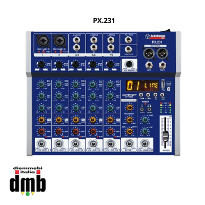 AUDIODESIGN - PX.231 - Mixer professionale 2+3+1 canali - USB/BT