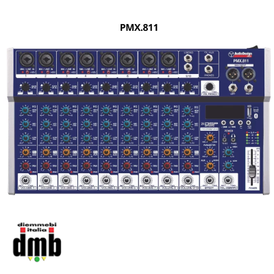 AUDIODESIGN PRO - PMX.811 - Mixer professionale 8+1+1 canali USB/BT -  24 effetti con DSP